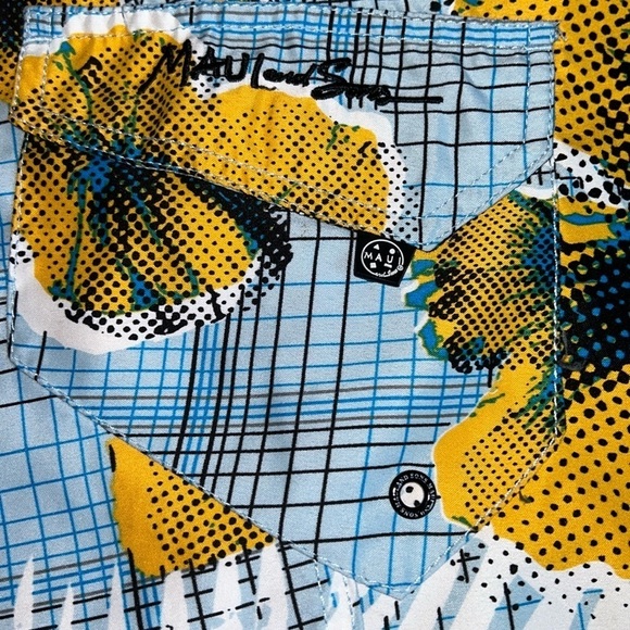 MAUI & SONS Tropical Grid Swim & Surf Shorts Mens 32 Summer Sale $10 - Picture 3 of 9